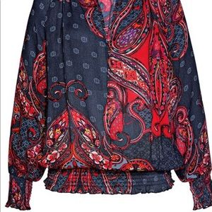 NWT Smocked Paisley Blouse Size 8/10